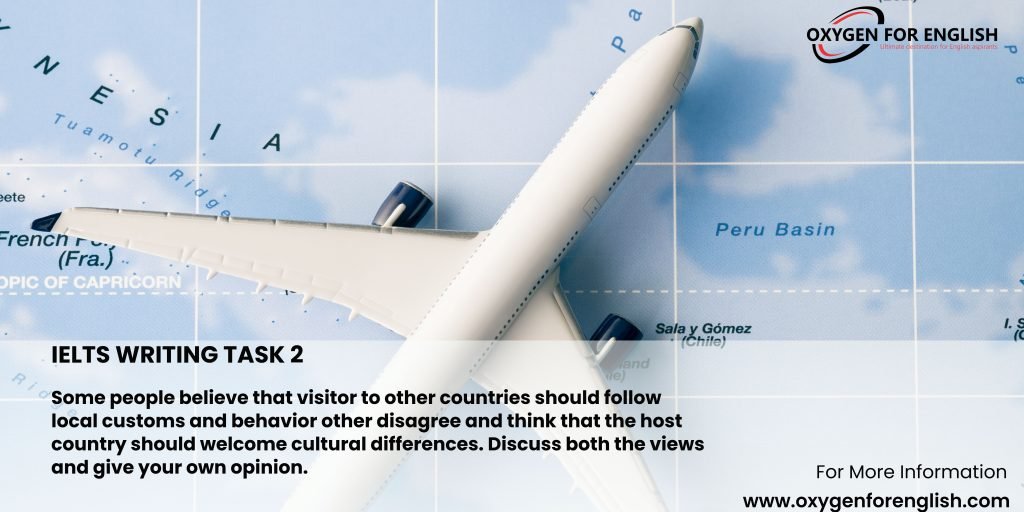 People believe that visitor to other countries should follow..IELTS Writing Task 2